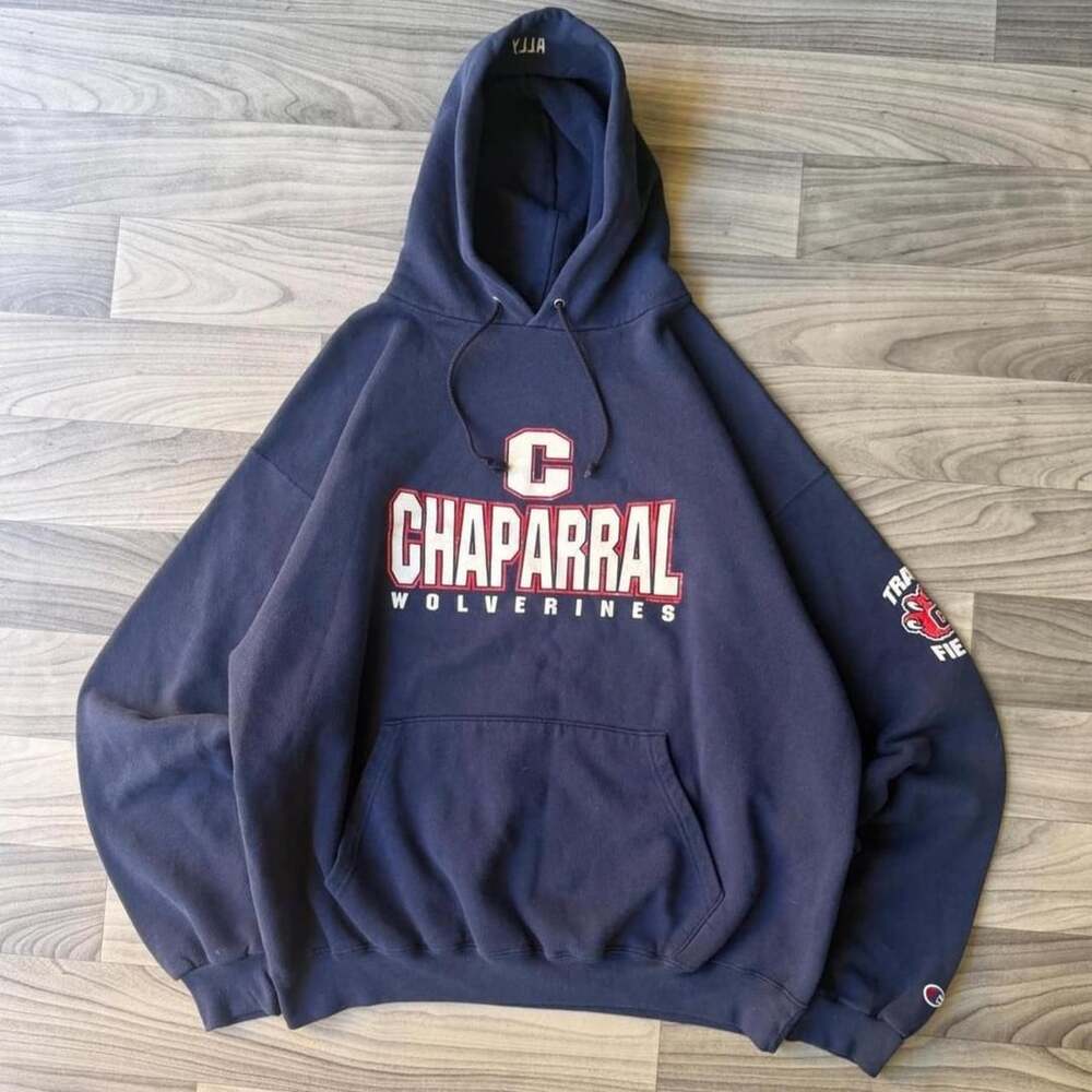 Champion Chaparral Wolverines Hoodie Size XL Navy Blue